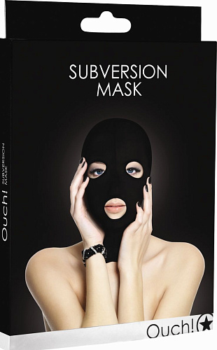 Чёрная маска с прорезями для глаз и рта Shots Media BV Subversion Mask OU034BLK