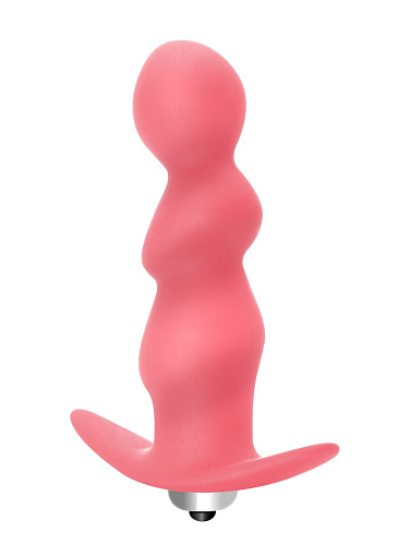 Розовая анальная пробка с вибрацией Lola toys Spiral Anal Plug 5005-01lola (12 см)