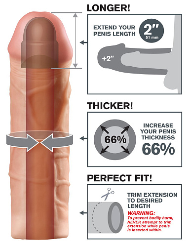 Телесная насадка Pipedream Mega 2 Extension PD4114-21