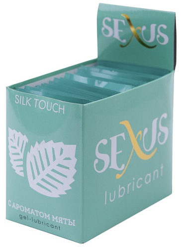 Набор из 50 пробников увлажняющей гель-смазки с ароматом мяты Sexus Lubricant Silk Touch Mint 817014 (50 шт × 6 мл)