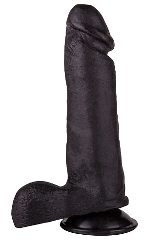 Чёрный дилдо на присоске LOVETOY (А-Полимер) 401500 (19 см)