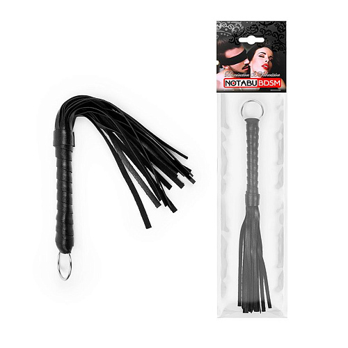 Чёрная плеть с рукоятью в оплётке Bior toys NTB-80511 (28 см)