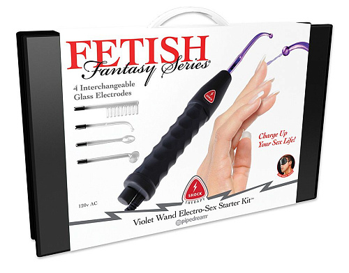 Чёрный электростимулятор с различными насадками для воздействия на эрогенные зоны Pipedream PD3725-00