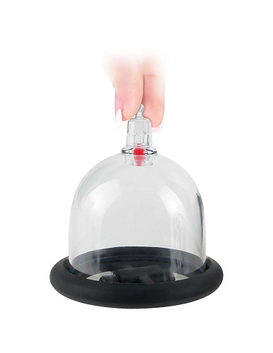 Прозрачная вакуумная помпа и 2 чаши для сосков с вибрацией Pipedream Deluxe Vibrating Nipple Pleasure Cups PD3238-23