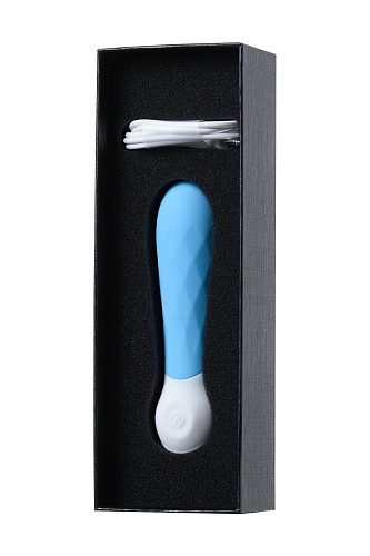 Голубой мини-вибратор с рельефом S-HANDE MINI 3 SHD-050-3B (11,8 см)