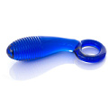 Синий анальный стимулятор из стекла с ручкой-кольцом Sexus Glass 912234 (11,6 см)