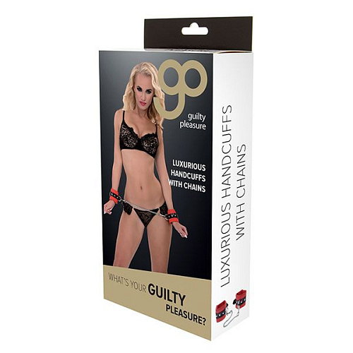 Красно-чёрные наручи на металлической цепочке Blush Novelties 520069