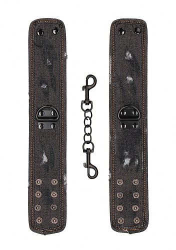 Чёрные джинсовые поножи Shots Media BV Roughend Denim Style OU472BLK