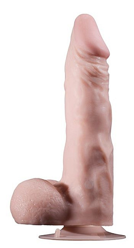 Телесный реалистичный вибромассажёр на присоске NMC 111795 (20 см)