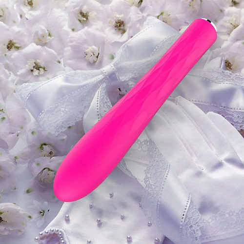 Металлический розовый вибратор с силиконовой насадкой Nalone CiCi VS-VR39 (16,5 см)