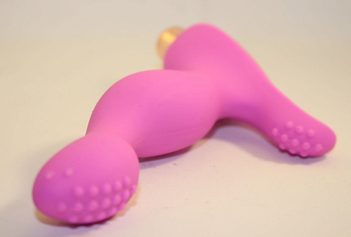 Розовый вибратор для стимуляции точки G и клитора 4sexdreaM 47449