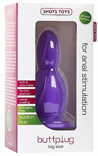 Большая фиолетовая анальная втулка Shots Media BV Big Buttplug SHT117PUR (13 см)