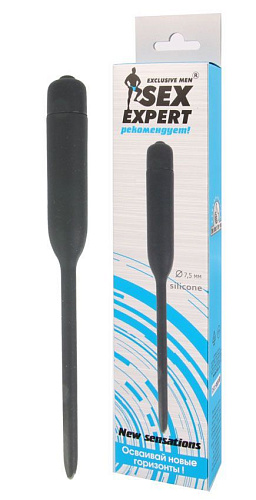 Чёрный уретральный стимулятор с 10 режимами вибрации Bior toys SEM-55145