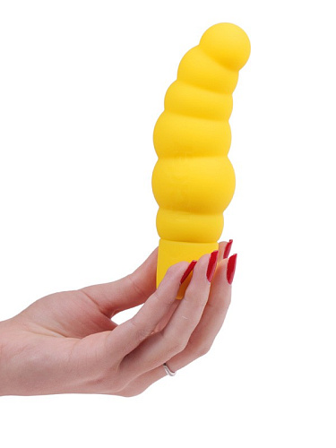 Жёлтый вибратор Tickler Curvy Toyfriend E22382