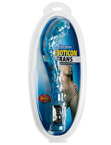 Голубой гнущийся анальный вибратор Eroticon 30347 (27 см)