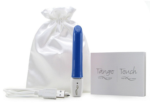Синий перезаряжаемый вибратор We-vibe Tango Blue USB rechargeable WV011-14USB (9 см)