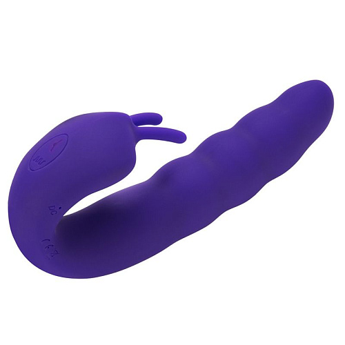 Фиолетовый вибратор Howells Ribbed Dual Stimulator with Rolling Ball 183316Purp (17 см)