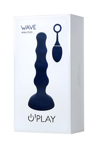 Синяя анальная вибровтулка с пультом ДУ ToyFa OPlay Wave 221003 (15,5 см)