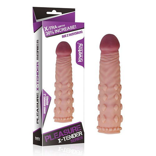 Насадка-фаллоимитатор телесного цвета Lovetoy Super-Realistic Penis LV1054F (17,8 см)