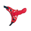 Красные трусики со сменной насадкой из силикона Howells Strap-on Curved Dong 92002Red (13,5 см)