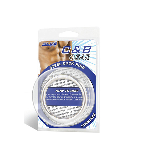Стальное серебристое эрекционное кольцо BlueLine BLM4004
