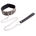 Леопардовый ошейник с поводком Leg Avenue KI2003