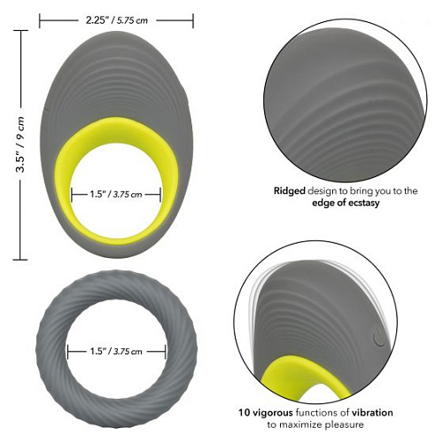 Набор из двух серых эрекционных колец California Exotic Novelties Link Up Edge SE-1350-00-3