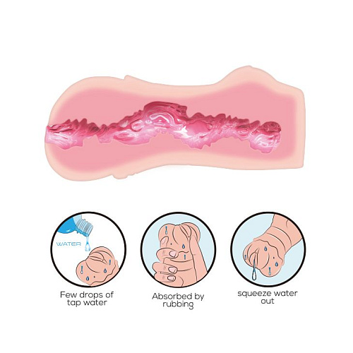 Мастурбатор-вагина телесного цвета с эффектом лубрикации Baile BM-009200K