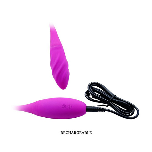 Лиловый двусторонний вибромассажёр на гибком стержне Baile Snaky Vibe BI-014327-1 (60 см)