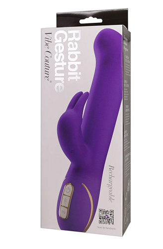 Фиолетовый вибратор со стимулятором клитора Orion 0586102 (22 см)
