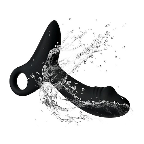 Чёрный силиконовый анальный вибромассажёр Erokay EK-2506