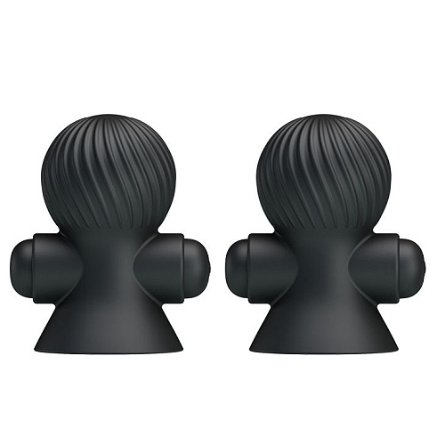 Чёрные перезаряжаемые вибростимуляторы для груди Baile BI-014545