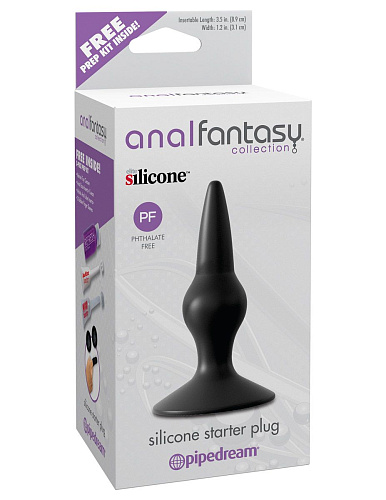 Анальный стимулятор чёрного цвета Pipedream Silicone Starter Plug PD4680-23 (10,2 см)