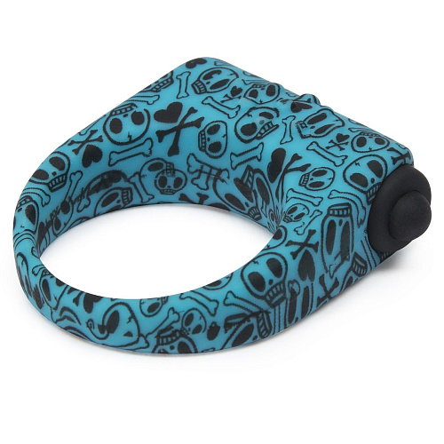 Бирюзовое эрекционное виброкольцо на пенис Tokidoki SILICONE LOVE RING E27709