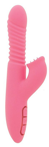 Розовый вибратор с нагревом Dream Toys HEATING THRUSTER 21570 (24 см)