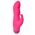 Розовый вибратор с клиторальным стимулятором Dream Toys PURRFECT SILICONE DELUXE DUOVIBE 21296 (17,5 см)