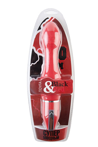 Красный анальный вибромассажёр из силикона ToyFa 901352-9 (27 см)