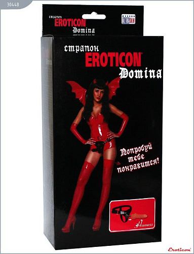 Страпон с дополнительным фаллоимитатором телесного цвета Eroticon Modern Ultraskin 30448 (16,5 см)