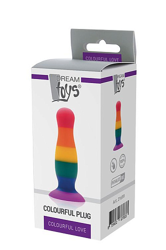 Разноцветная анальная пробка Dream Toys COLOURFUL PLUG 21701 (14,5 см)