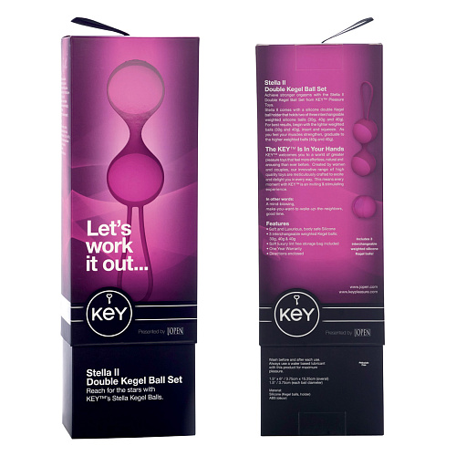 Розовые вагинальные шарики дуэт со сменным грузом Jopen STELLA II JO-8021-00-3