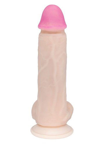 Телесный фаллоимитатор на присоске из реалистичного материала неоскин LOVETOY (А-Полимер) 812300 (19 см)