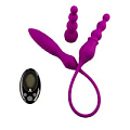 Двухсторонний гибкий вибромассажёр с дистанционным управлением лилового цвета Adrien Lastic 2X+LRS 108735