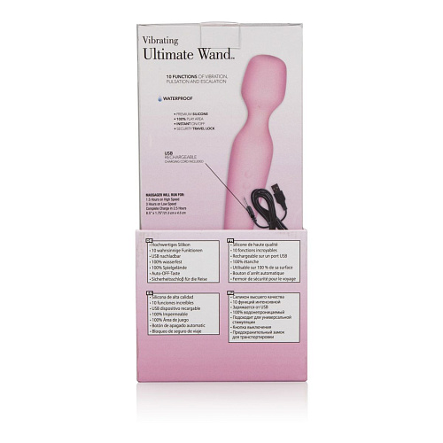 Вибромассажёр розового цвета California Exotic Novelties Vibrating Ultimate Wand SE-4812-50-3 (21,5 см)