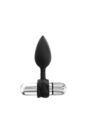 Набор из 3 чёрных анальных плагов и вибропули Bathmate Bathmate Anal Training Plugs VIBE BM-V-VP