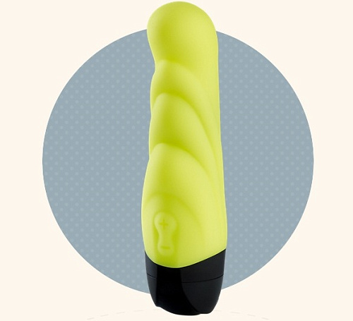 Жёлтый вибратор с волнистым рельефом Fun Factory Meany 04514