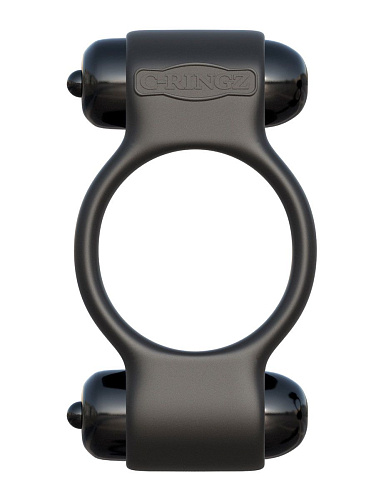 Чёрное эрекционное с двумя виброэлементами кольцо Pipedream Magic Touch Couples Ring PD5906-23