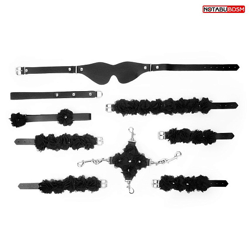 Стильный чёрный набор БДСМ в сумке Bior toys NTB-80622