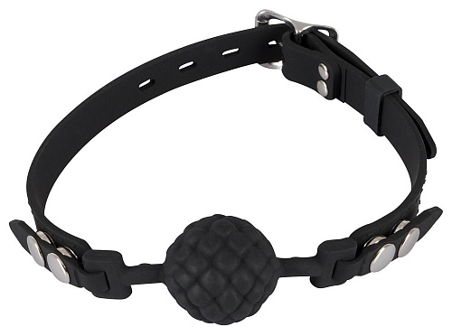 Чёрный силиконовый рельефный кляп Orion Silicone Ball Gag 24926601001