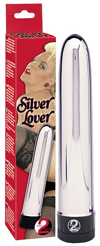 Серебристый классический вибратор Orion Silver Lover 0551724 (19 см)