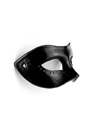 Чёрная кожаная маска со стразами Shots Media BV Diamond Mask OU024BLK